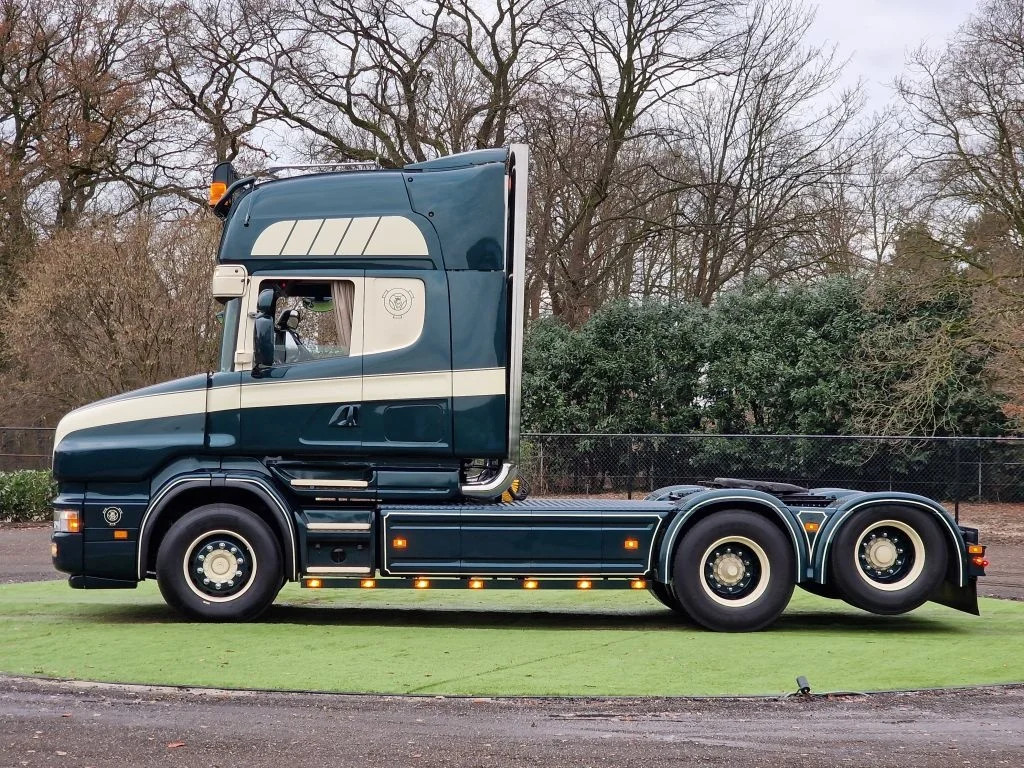 The Long-Hood King of the Highway + V8 Engine: A Close-Up Look at the Scania T 164 Long-Hood Truck